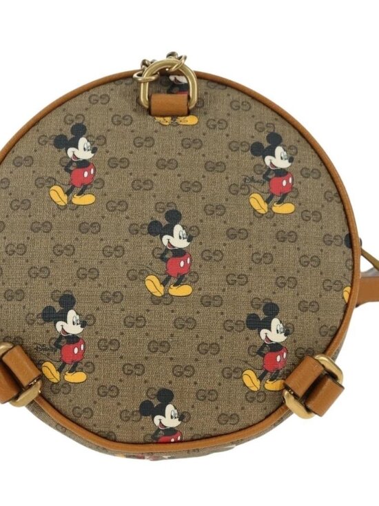 GUCCI Micro GG Supreme Disney Backpack PVC Beige Gold 603730 Auth main image 7